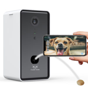 Owlet Home Smart Dog Camera with treat tossing(BLACK), WiFi connecting(2.4G & 5G), 1080p HD Camera, Live Video Streaming, Auto Night Vision, 2-Way Audio, Work With Alexa