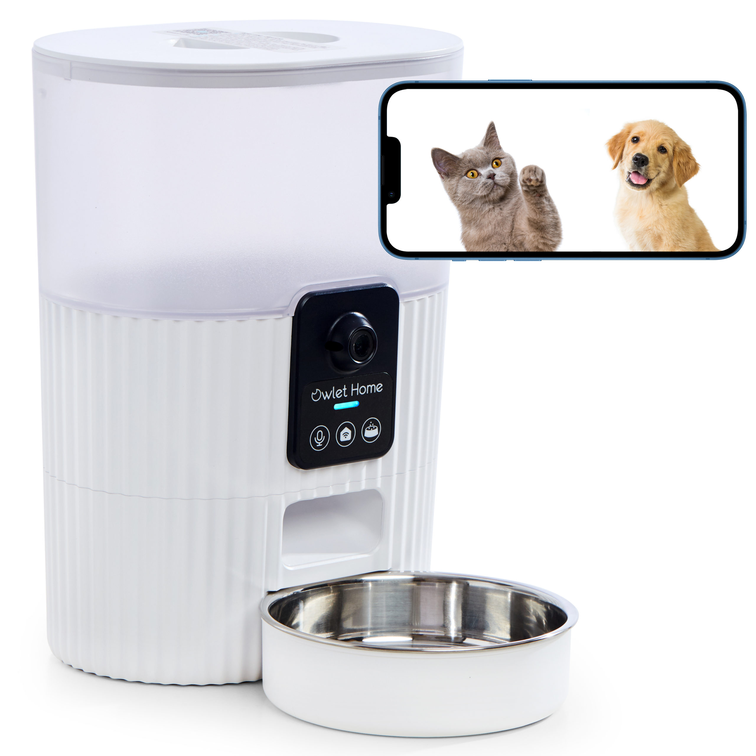 Owlet Home Smart Automatic Pet Feeder with 1080P HD Camera for