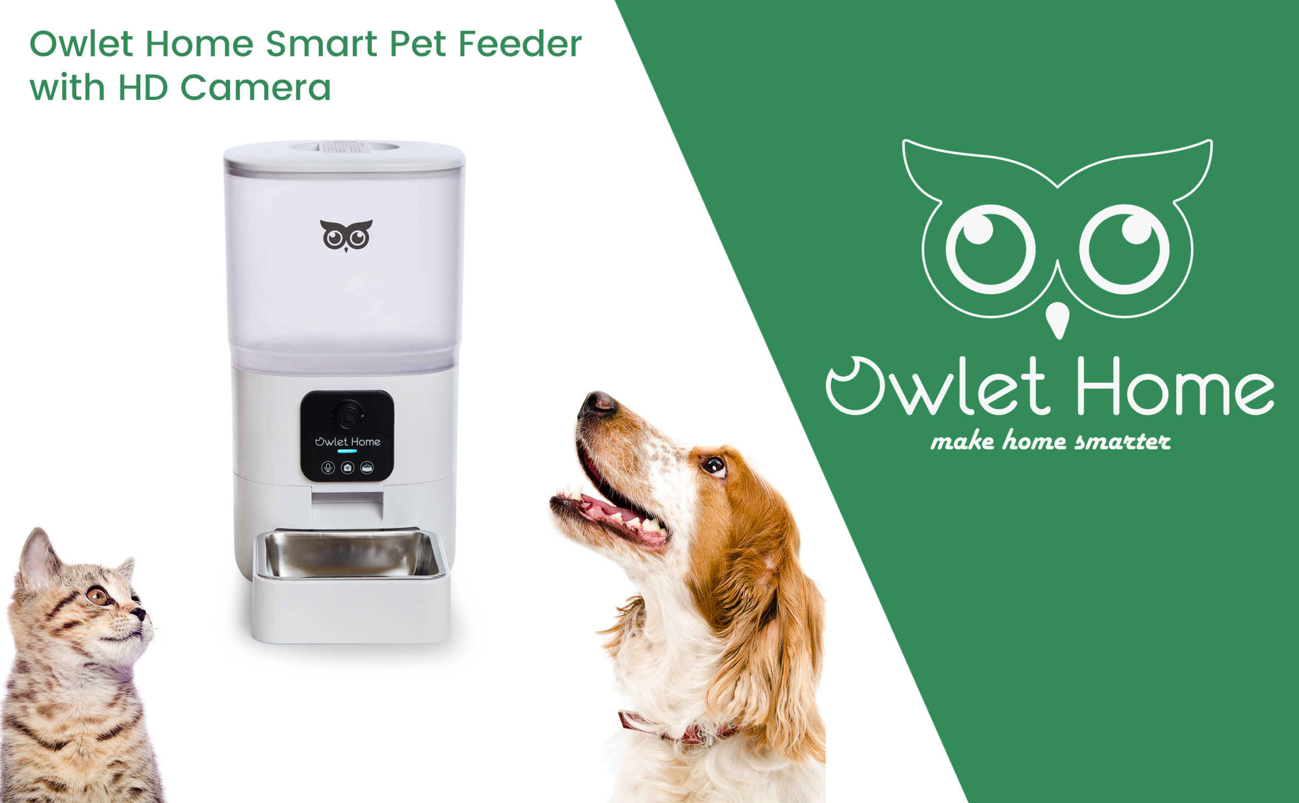 Owlet Home Smart Automatic Pet Feeder with 1080P HD Camera for Cats & Dogs  (3.5L), WiFi(2.4GHz&5GHz), Live Video, Auto Night Vision, 2-Way Audio